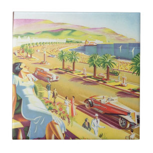 Reiseplakat im Vintage-Stil, Nizza, Frankreich Fra Fliese