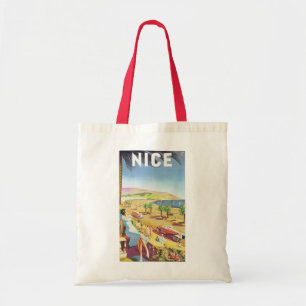 Reiseplakat im Vintage-Stil, Nizza, Frankreich Fra Tragetasche