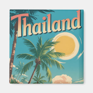Reiseplakat im Vintage-Stil von einem tropischen T Magnet