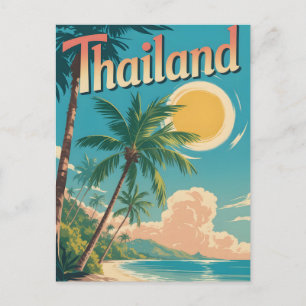 Reiseplakat im Vintage-Stil von einem tropischen T Postkarte