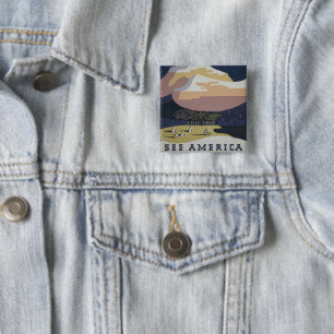 Reiseplakat im Vintage-Stil zur Förderung des Tour Button