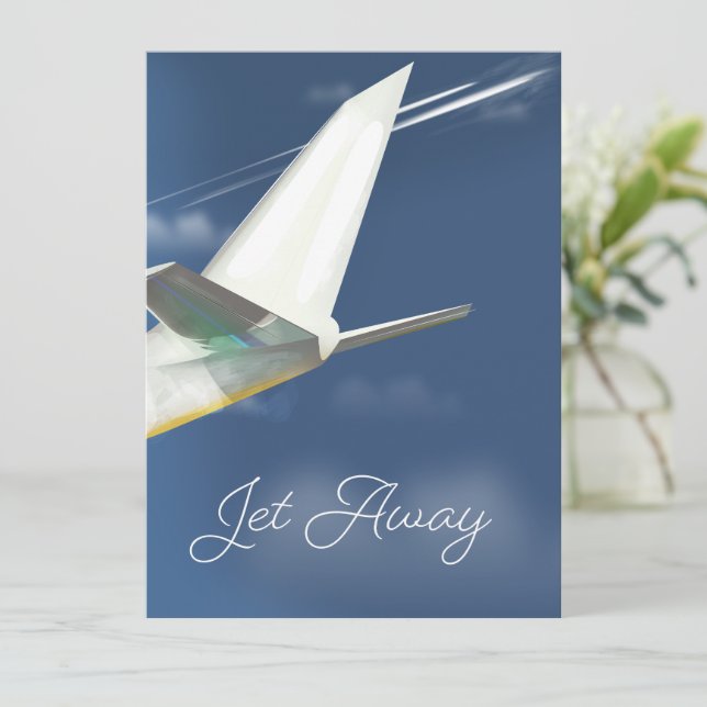 Reiseplakat Jet Away. (Stehend Vorderseite)