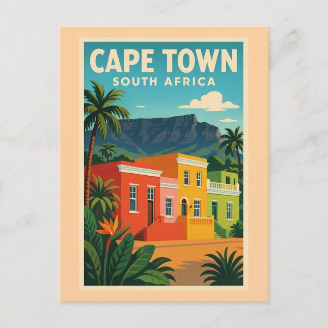Reiseplakat Kapstadt, Südafrika, Postkarte (Vorderseite)
