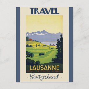 Reiseplakat Lausanne Schweiz Vintage Postkarte