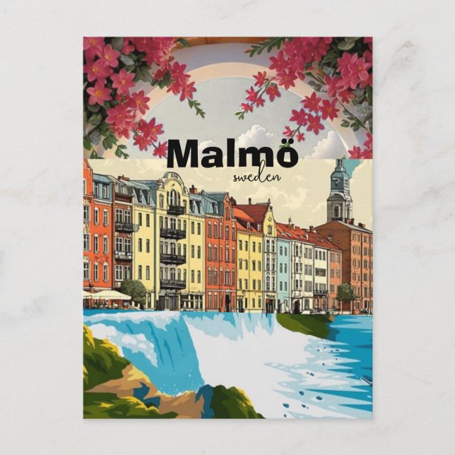 Reiseplakat Malmö Schweden Postkarte (Vorderseite)