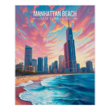 Reiseplakat | Manhattan Beach Wandkunst Heimdekora