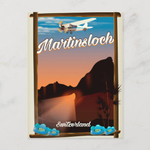 Reiseplakat Martinsloch Schweiz Postkarte