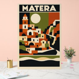 Reiseplakat Matera Italien Bauhaus Geometrische Ku Acrylschild