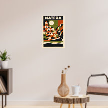 Reiseplakat Matera Italien Bauhaus Geometrische Ku
