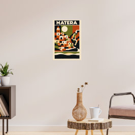 Reiseplakat Matera Italien Bauhaus Geometrische Ku Poster
