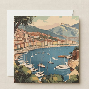 Reiseplakat mit Blick auf den Hafen von Monaco