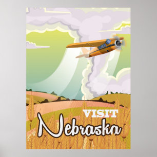 Reiseplakat Nebraska im Vintage-Stil Poster