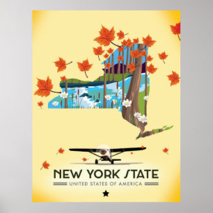 Reiseplakat New York State im Vintage-Stil Poster