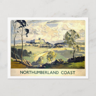 Reiseplakat Northumberland im Vintage-Stil Postkarte