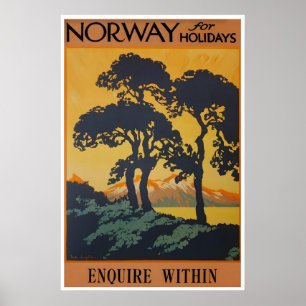 Reiseplakat Norwegen Norwegische Kunst Ferien Druc Poster