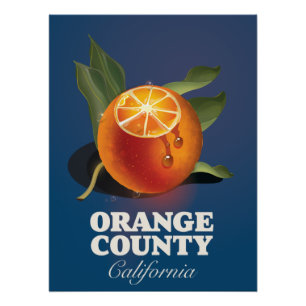 Reiseplakat Orange County Kalifornien.  Poster