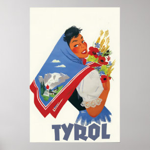 Reiseplakat Österreich Tirol Vintage Art Wand Poster