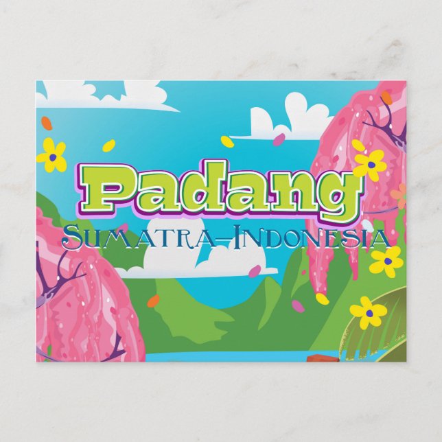 Reiseplakat Padang indonesia Postkarte (Vorderseite)
