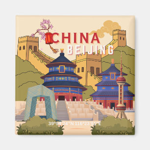 Reiseplakat Peking China Asiatische Stadt-Wandku Magnet