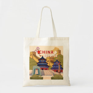 Reiseplakat Peking China Asiatische Stadt-Wandku Tragetasche