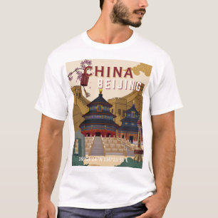 Reiseplakat Peking China Vintage-Illustration T-Shirt