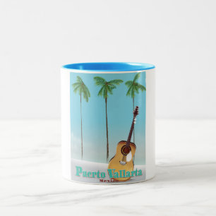 Reiseplakat Puerto Vallarta Mexiko Zweifarbige Tasse