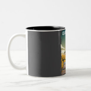 Reiseplakat Québec City Vintage Minimal Retro Zweifarbige Tasse