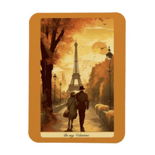 Reiseplakat, Romantik in Paris individuell anpassb Magnet