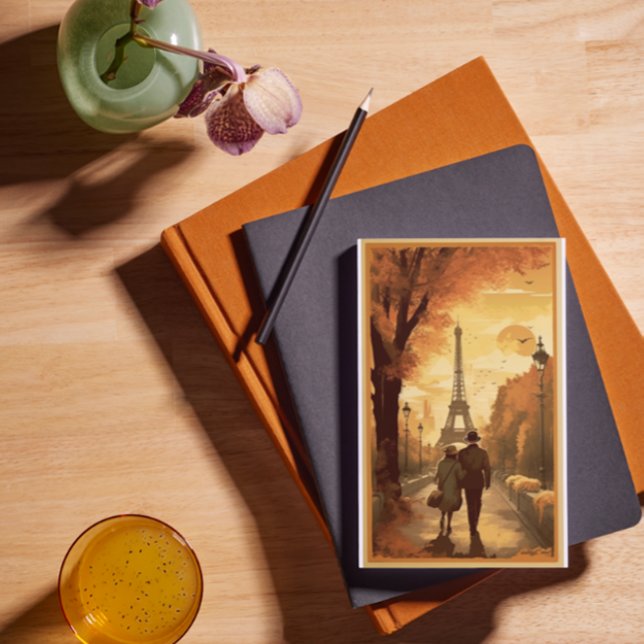 Reiseplakat, Romantik in Paris individuell anpassb Postkarte (Von Creator hochgeladen)