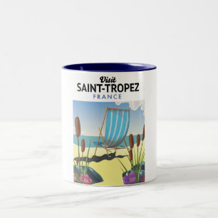 Reiseplakat Saint-Tropez Frankreich Zweifarbige Tasse