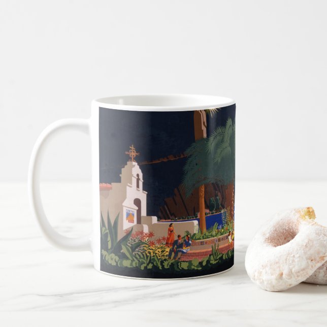 Reiseplakat - Santa Catalina Island, Kalifornien Kaffeetasse (Mit Donut)