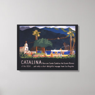 Reiseplakat - Santa Catalina Island, Kalifornien Leinwanddruck