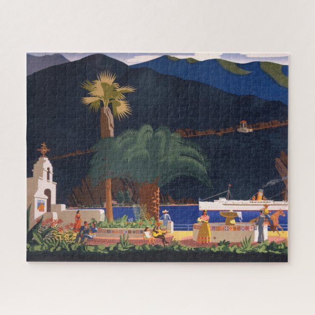 Reiseplakat - Santa Catalina Island, Kalifornien Puzzle (Horizontal)