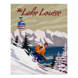 Reiseplakat Ski Canadian Lake Louise Resort Poster