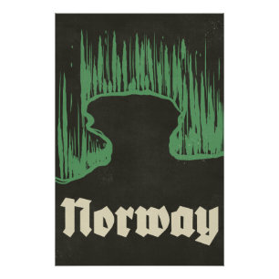Reiseplakat Skifahren Norwegen Poster