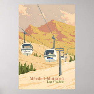 Reiseplakat Skigebiet Meribel Mottaret Poster
