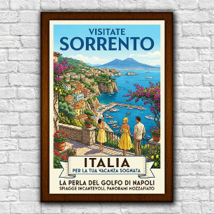 Reiseplakat Sorrento, Italien, Vintage 1960er Jahr Poster