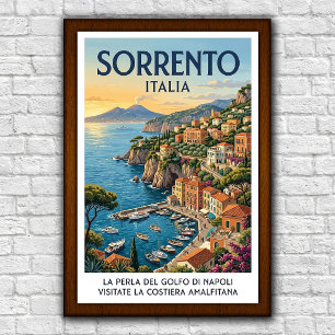 Reiseplakat Sorrento, Italien, Vintage 1960er Jahr Poster
