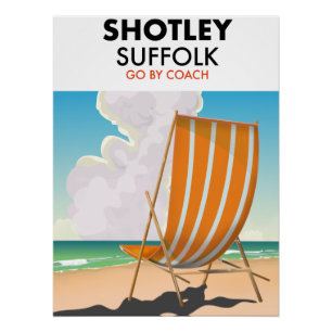 Reiseplakat Strand von Shotley Suffolk Poster