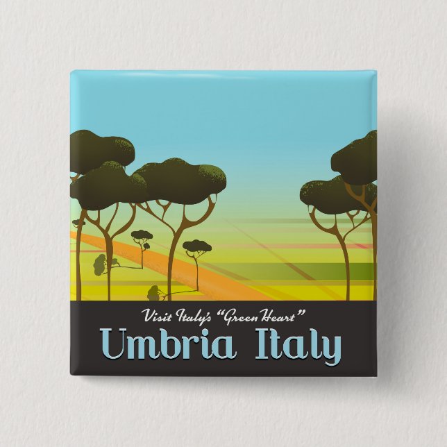 Reiseplakat Umbrien Button (Vorderseite)