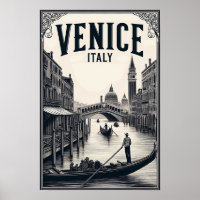 Reiseplakat Venedig Italien Gondel Vintage