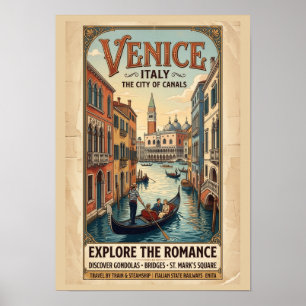 Reiseplakat Venedig Italien im Vintage-Stil Poster