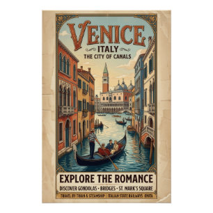 Reiseplakat Venedig Italien im Vintage-Stil Poster