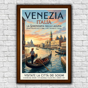 Reiseplakat Venedig, Italien, Vintage 1960er Jahre Poster