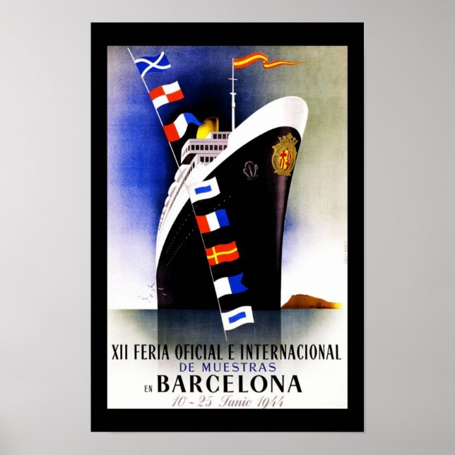 Reiseplakat Vintag Barcelona Spanien Poster (Vorne)