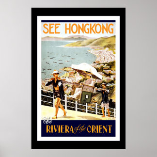 Reiseplakat Vintag Hong Kong Orient Poster