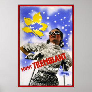 Reiseplakat Vintag Kanada Mont Tremblant Skifahren Poster
