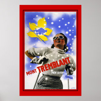 Reiseplakat Vintag Kanada Mont Tremblant Skifahren Poster