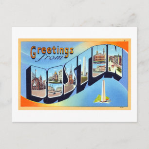Reiseplakat Vintage Grüße aus Boston Postkarte