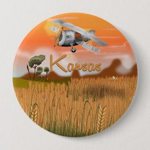 "Reiseplakat Vintage Kansas Weizenfeld" "kansas Button